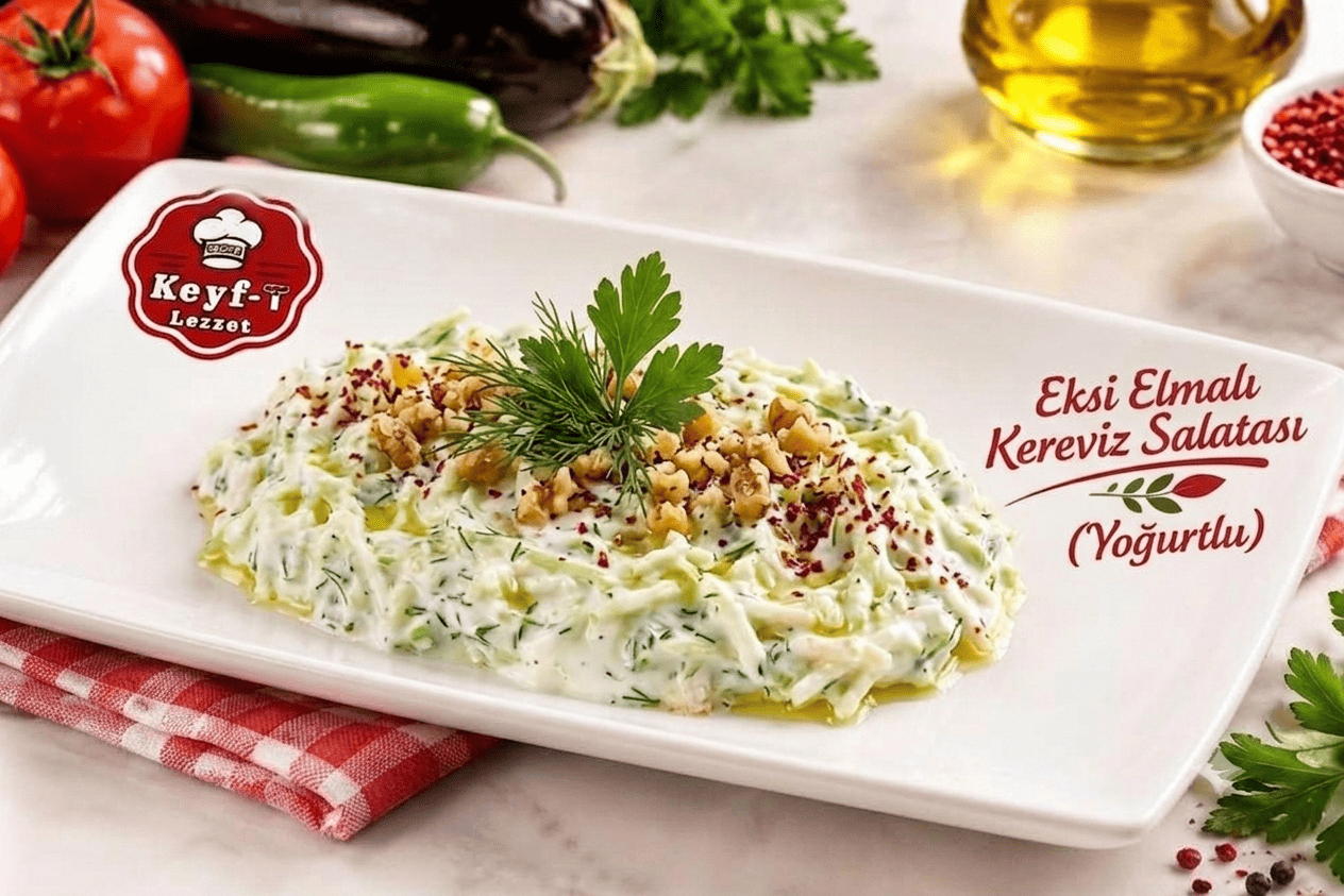 Ekşi Elmalı Kereviz Salatası Yoğurtlu